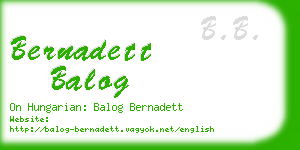 bernadett balog business card